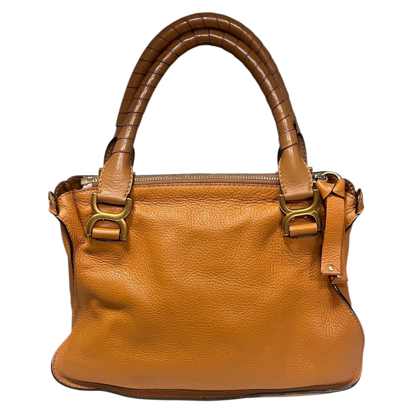 CHLOE Marcie Medium Satchel in Tan Grained Leather