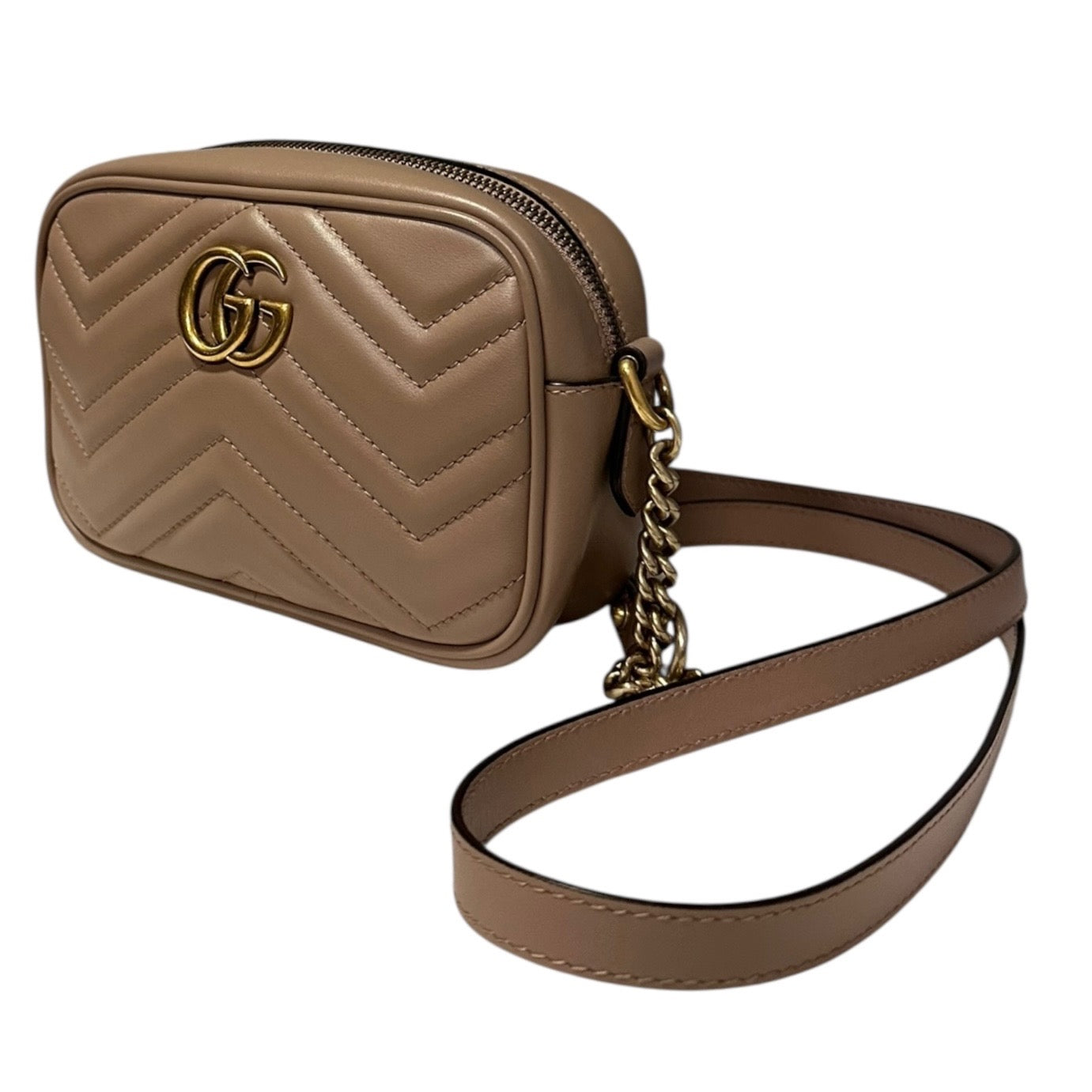 GUCCI GG Marmont Mini Camera Case Crossbody in Porcelain Rose