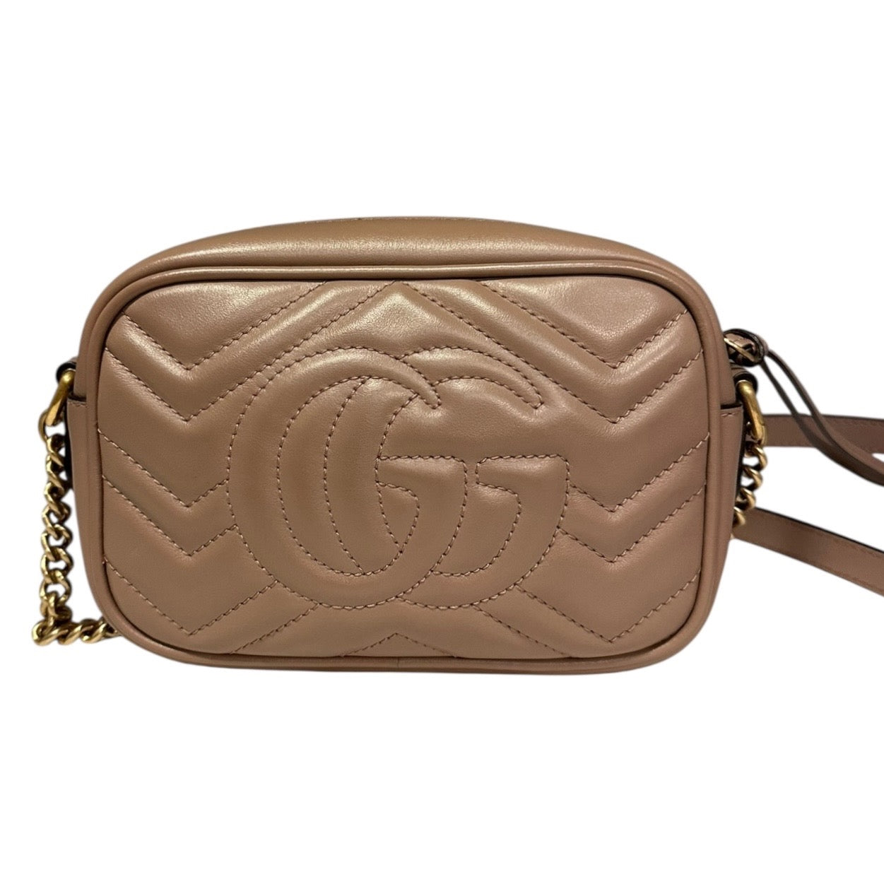 GUCCI GG Marmont Mini Camera Case Crossbody in Porcelain Rose