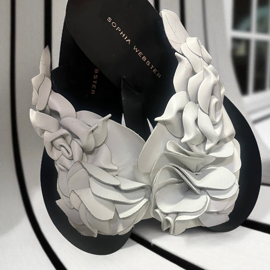 SOPHIA WEBSTER Floral Sandal in White | 37.5