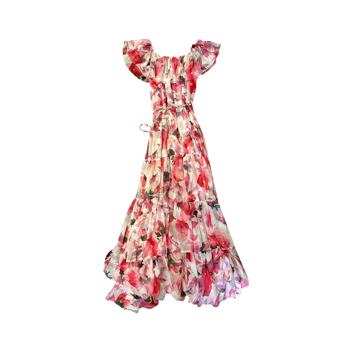 MISA Los Angeles Floral Ruffle Maxi Dress |