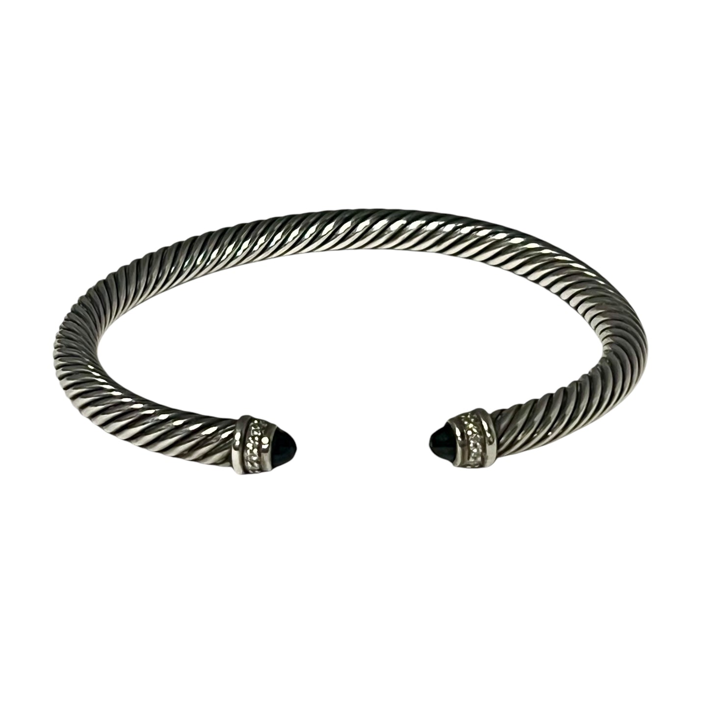 DAVID YURMAN Classic Cable Bracelet in Onyx with Diamonds | 4mm