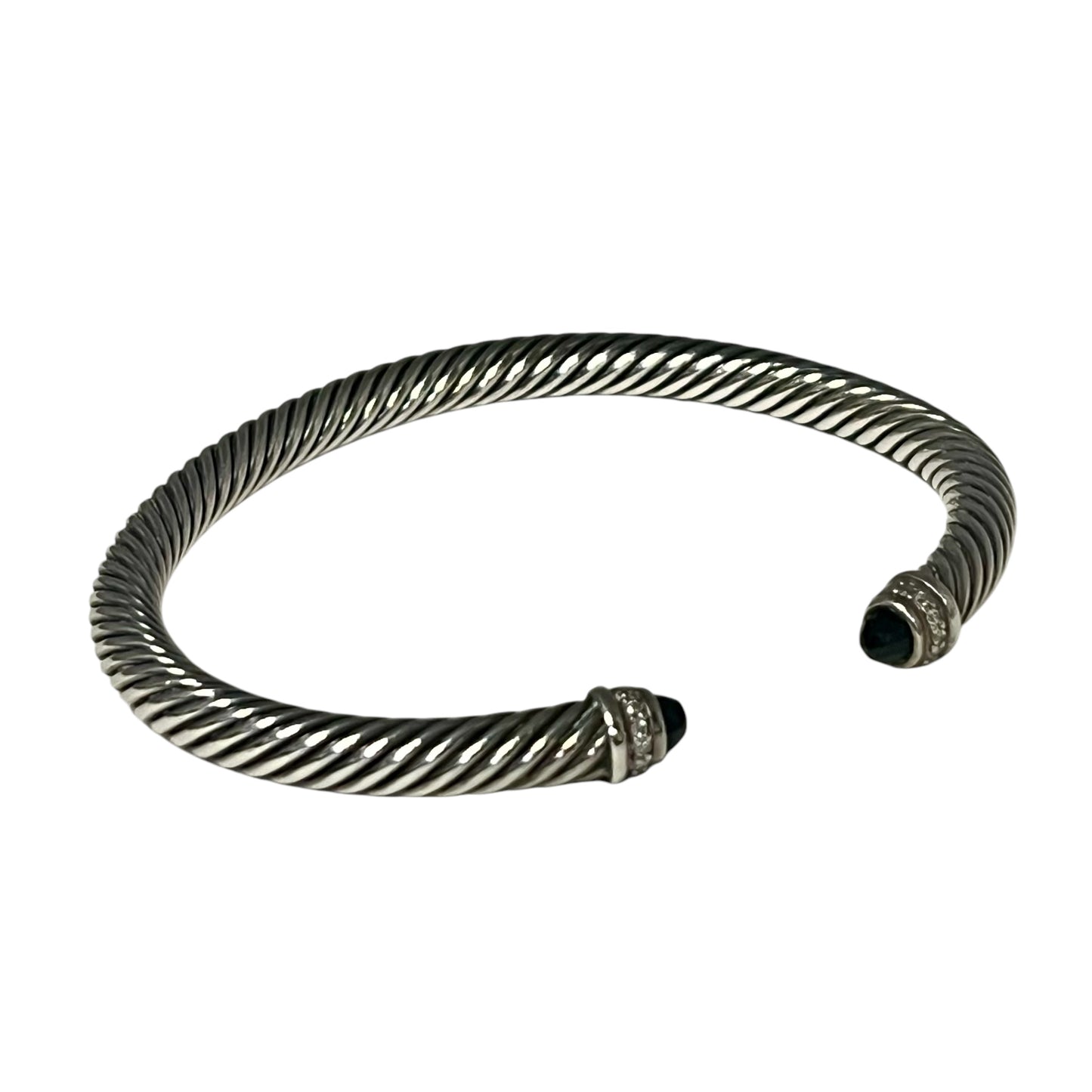 DAVID YURMAN Classic Cable Bracelet in Onyx with Diamonds | 4mm