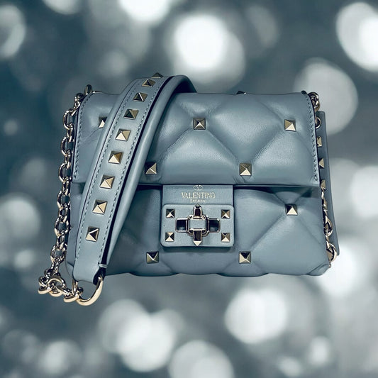 VALENTINO Mini Rockstud Crossbody Shoulder Bag Blue