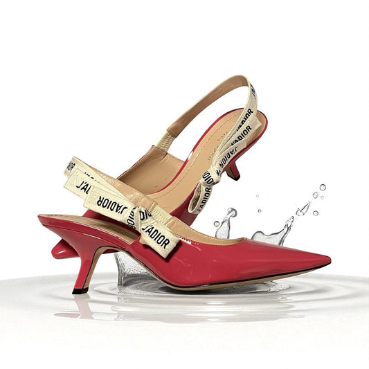 DIOR J’ Adior Patent Slingback Pumps in Pink | 38.5