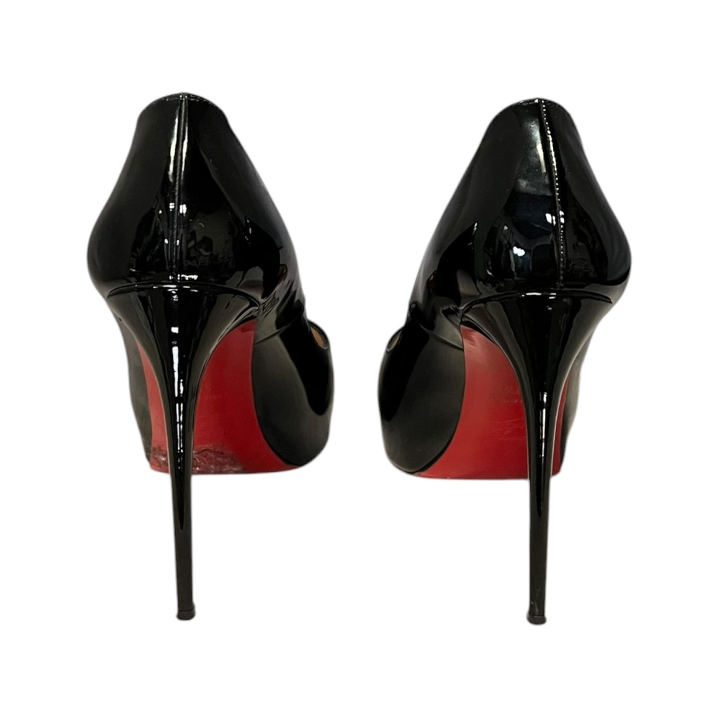 CHRISTIAN LOUBOUTIN Very Prive Patent Pumps in Black & Red | 37.5