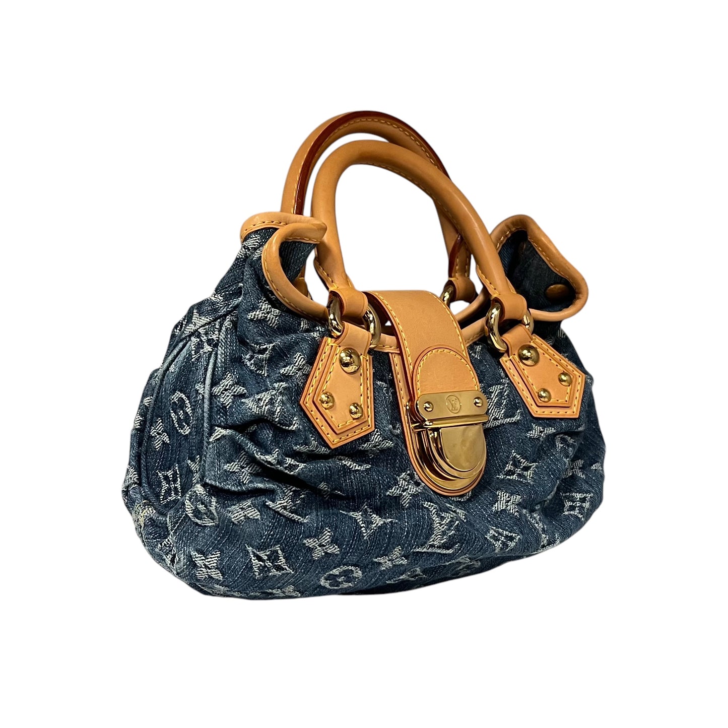 LOUIS VUITTON Denim Monogram Pleaty PM