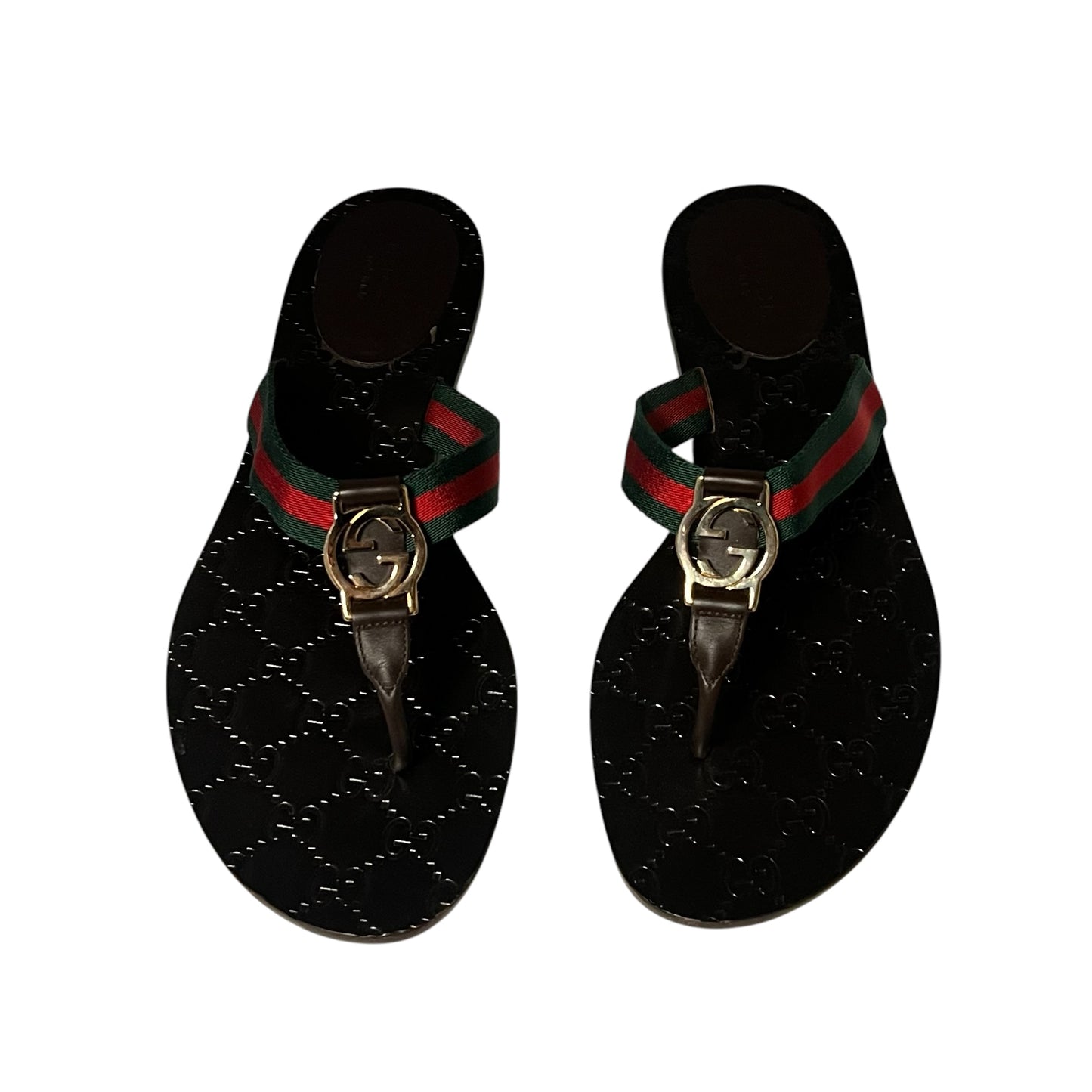 GUCCI GG Web Flip Flop Sandals | 40