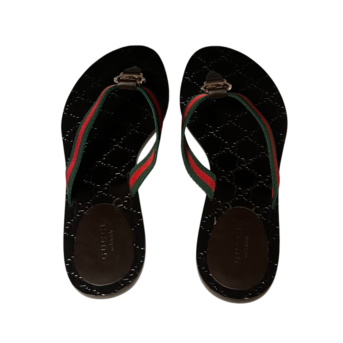 GUCCI GG Web Flip Flop Sandals | 40