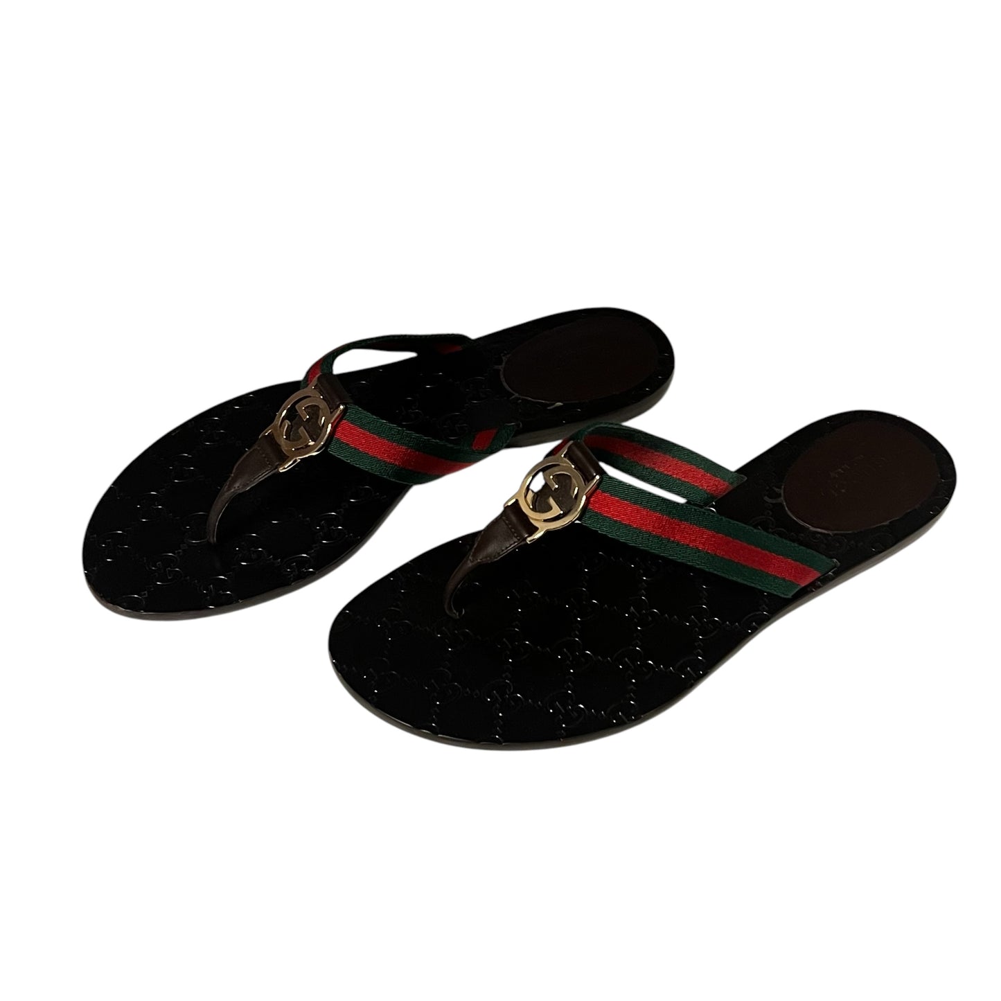 GUCCI GG Web Flip Flop Sandals | 40