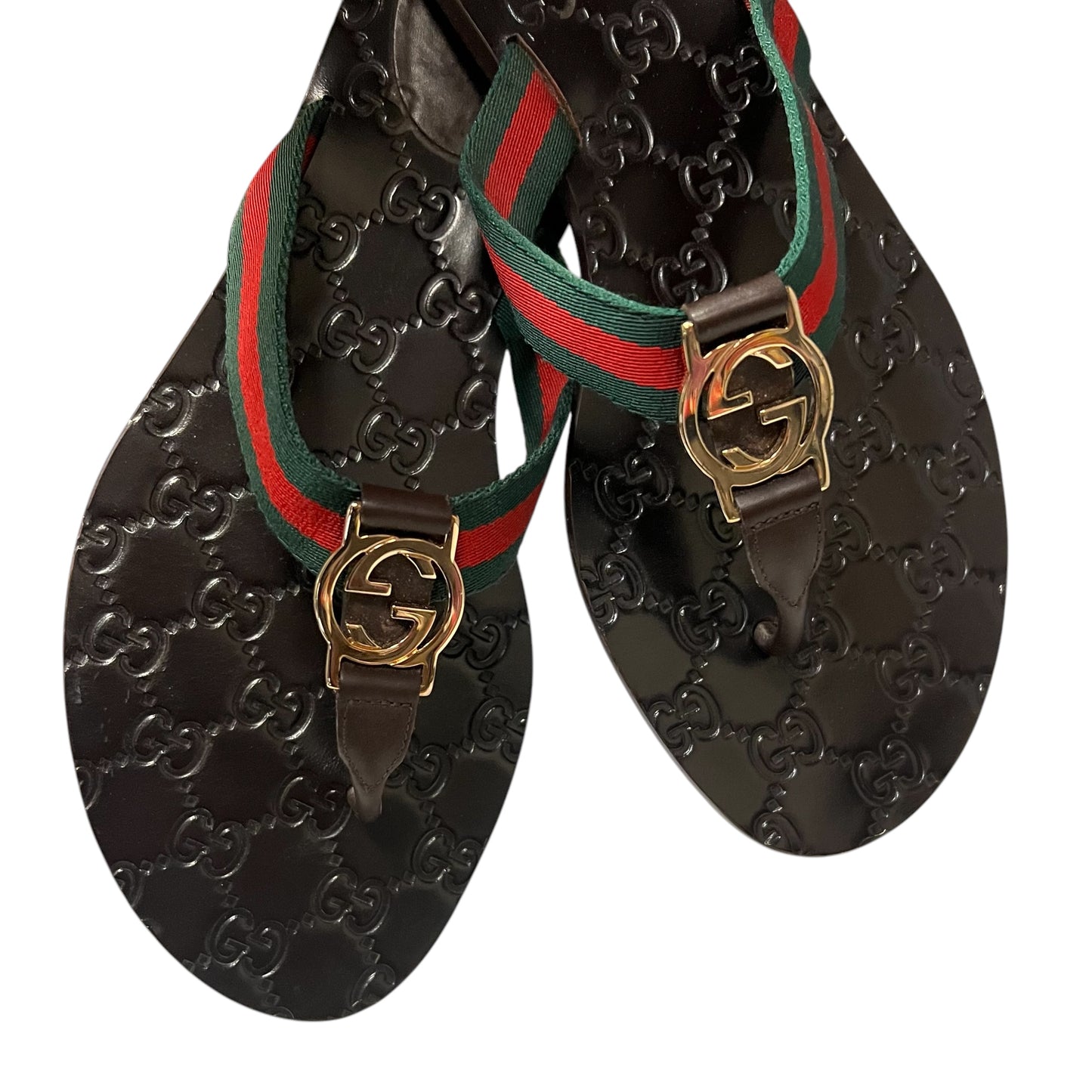 GUCCI GG Web Flip Flop Sandals | 40