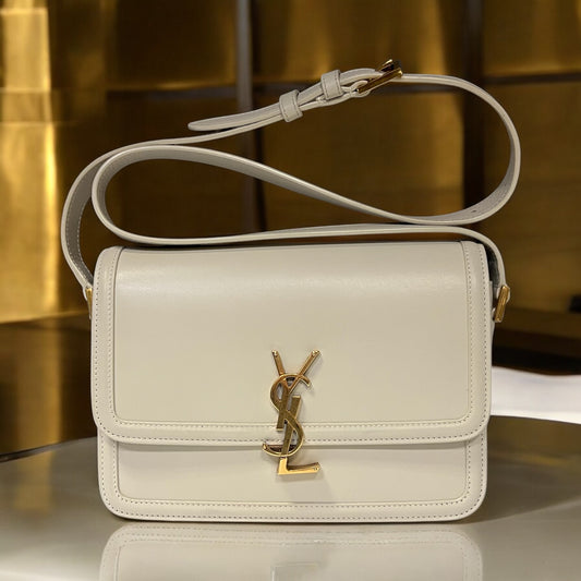 SAINT LAURENT Solferino Monogram Shoulder Bag in Blanc Vintage | Medium