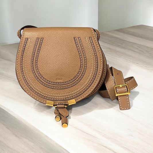 CHLOE Small Marcie Crossbody in Brown