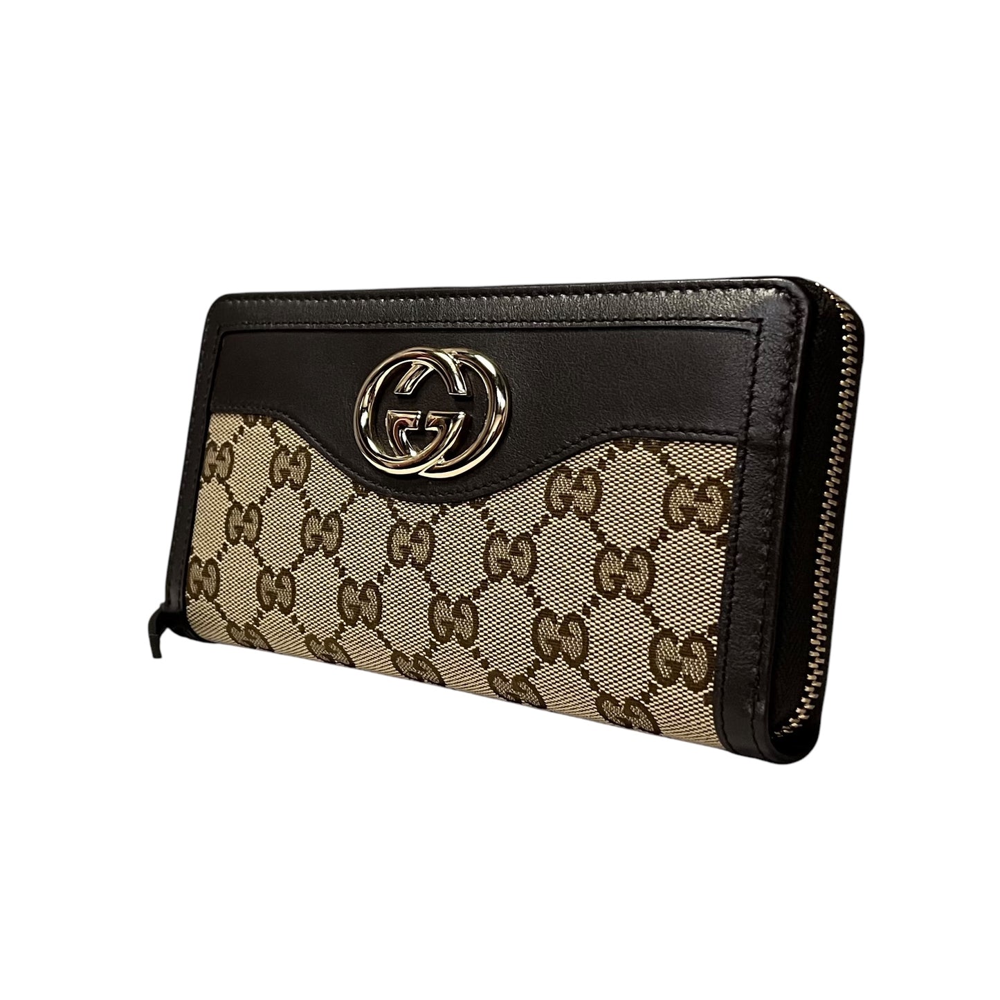 GUCCI GG Web Zipper Wallet