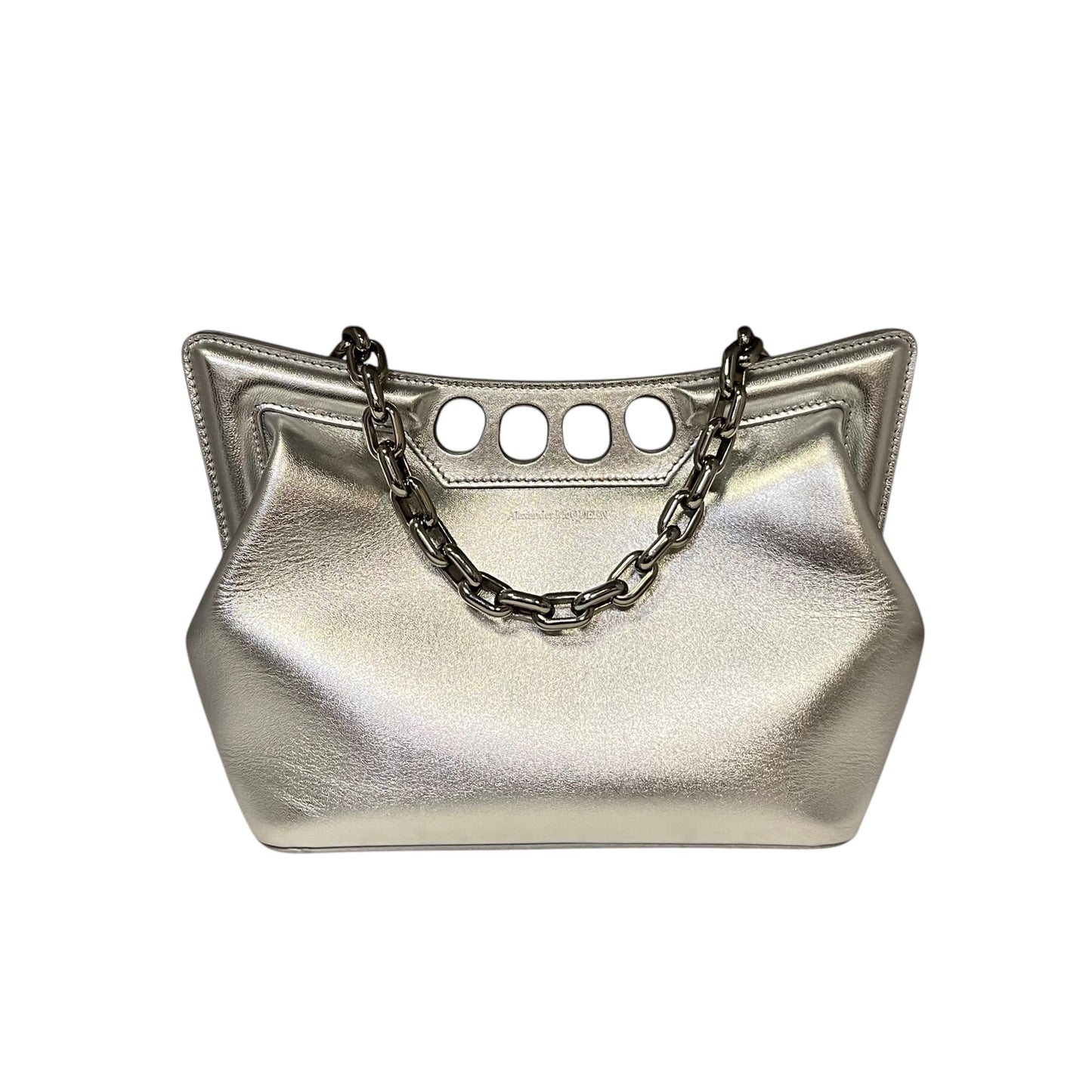 ALEXANDER MCQUEEN 'The Peak' Handbag in Silver | Small