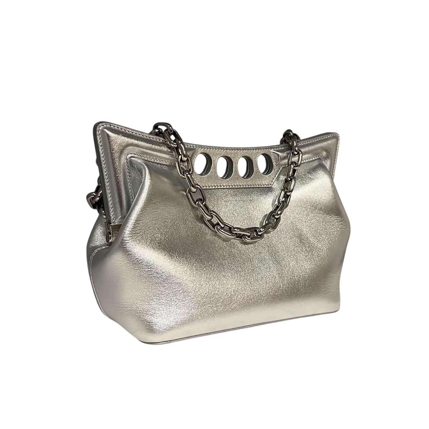 ALEXANDER MCQUEEN 'The Peak' Handbag in Silver | Small