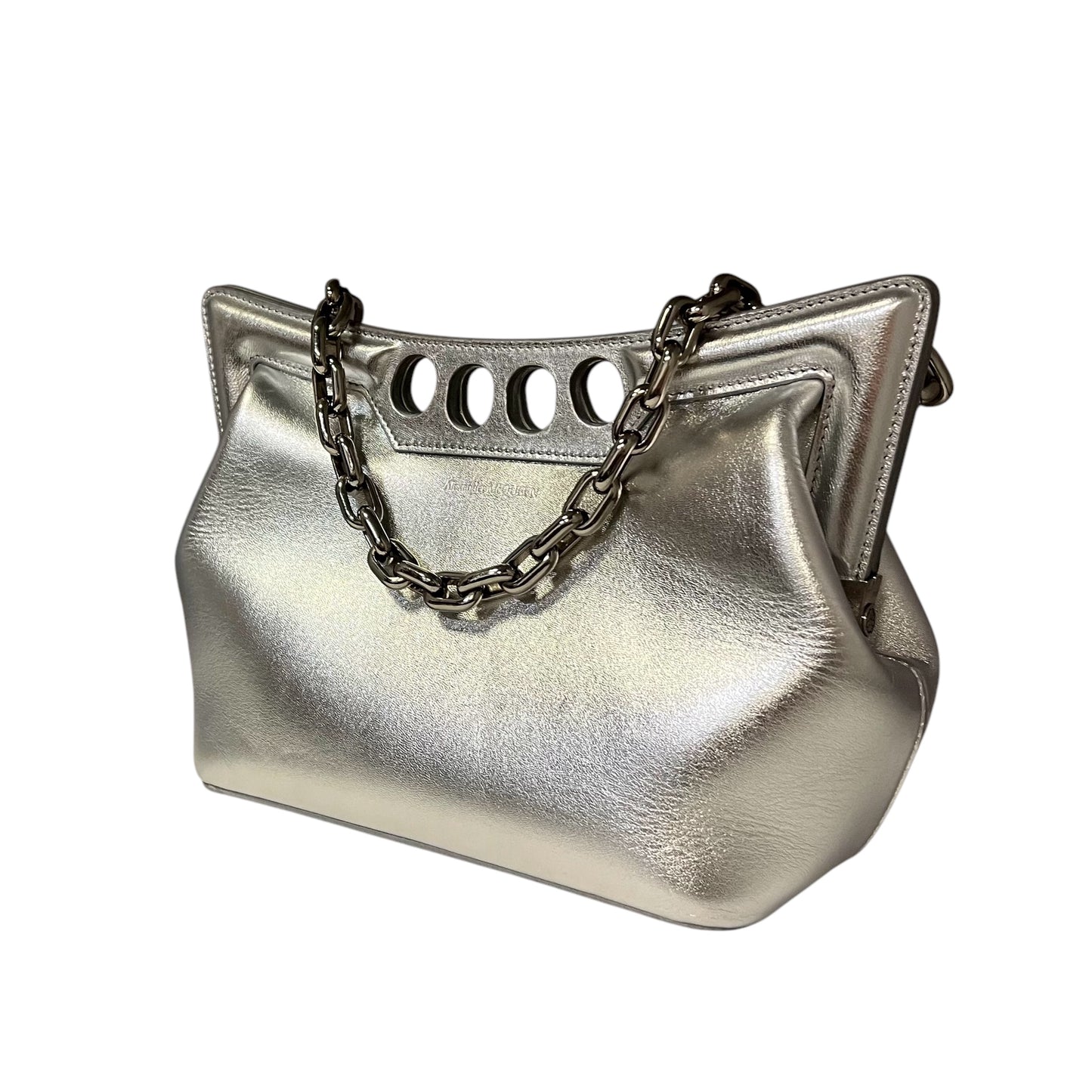 ALEXANDER MCQUEEN 'The Peak' Handbag in Silver | Small