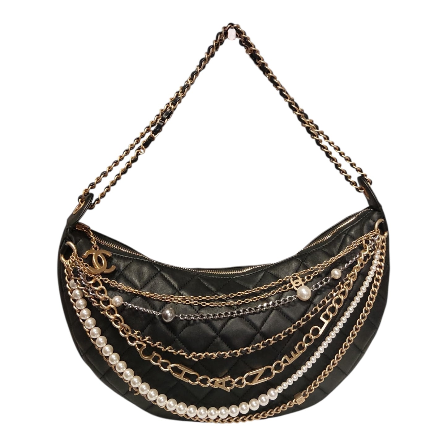 CHANEL Paris-New York All About Chains Hobo in Black