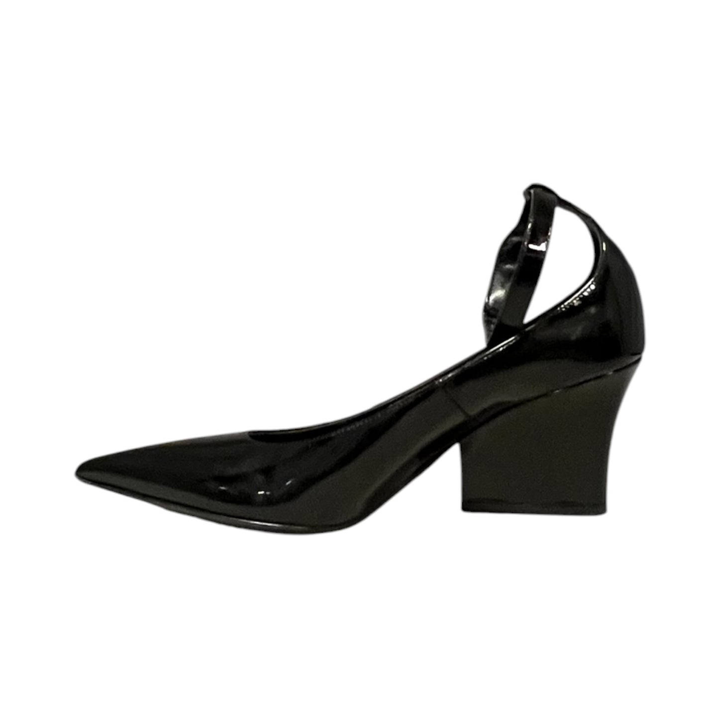VALENTINO VLogo Patent Mid Heel Pump in Black | 36.5