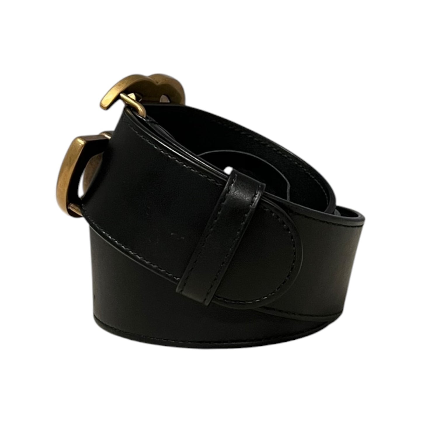 GUCCI GG Marmont Wide Belt in Black | 80; 32