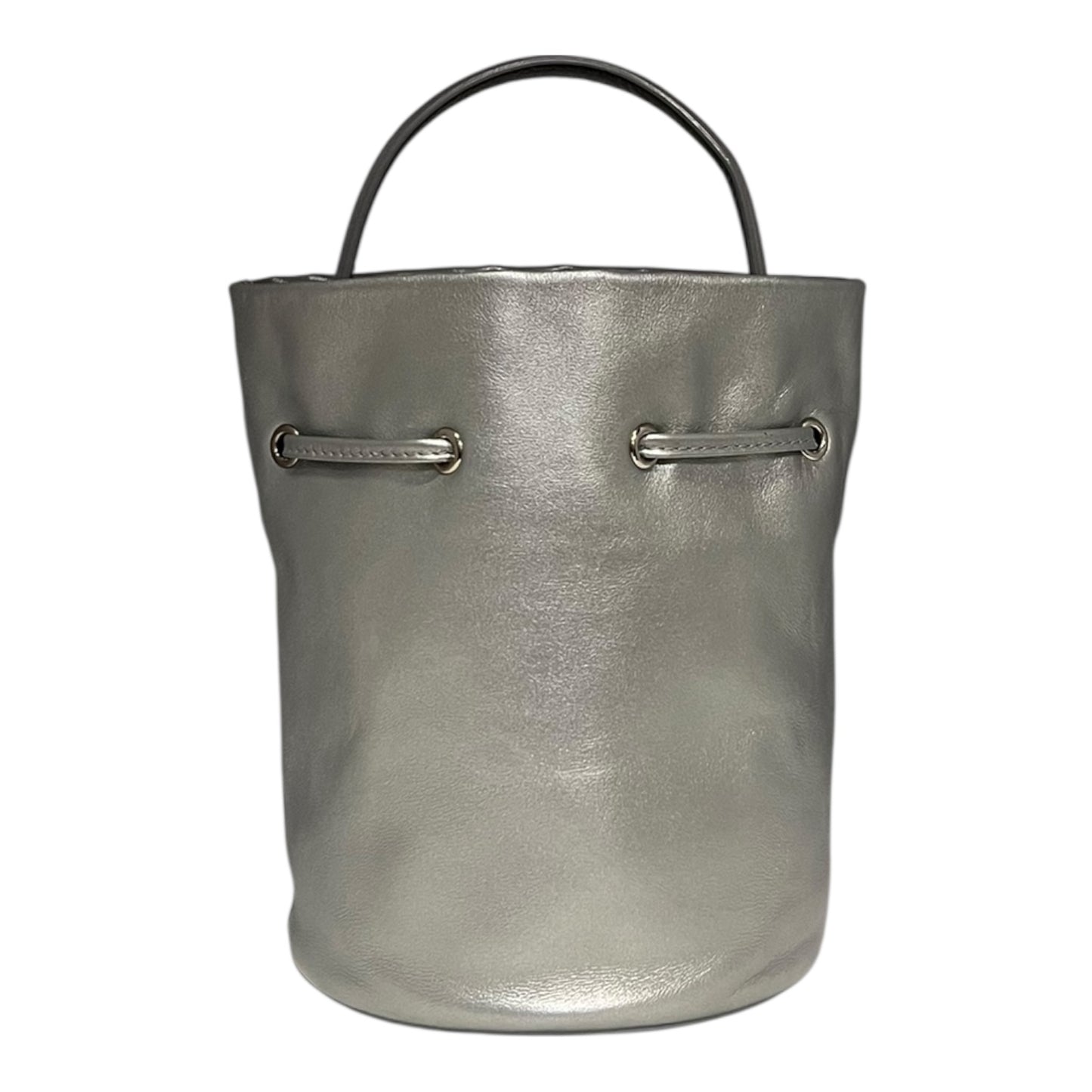 BALENCIAGA Drawstring Bucket Crossbody in Silver