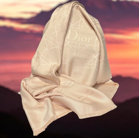 DIOR Cannage Shawl in Apricot Blush