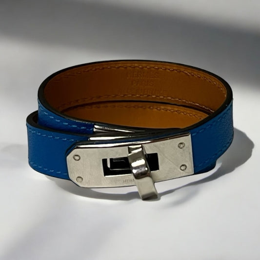 HERMES Kelly Double Tour Bracelet in Blue