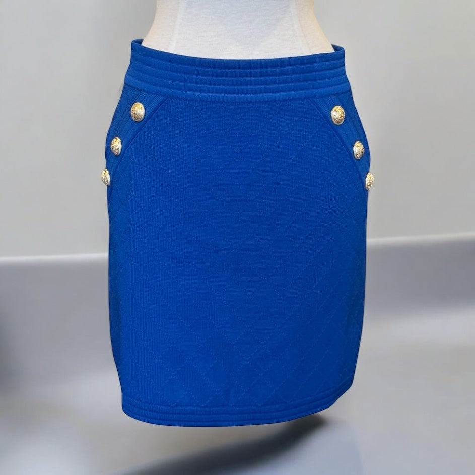 BALMAIN Knit Skirt in Cobalt