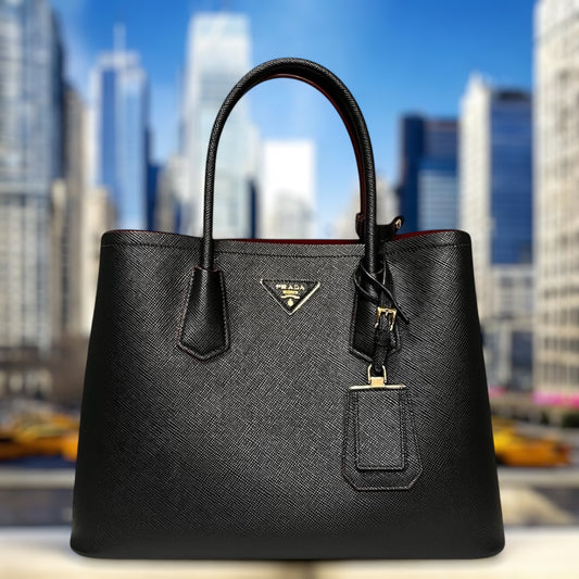 PRADA Saffiano Double Tote | Large