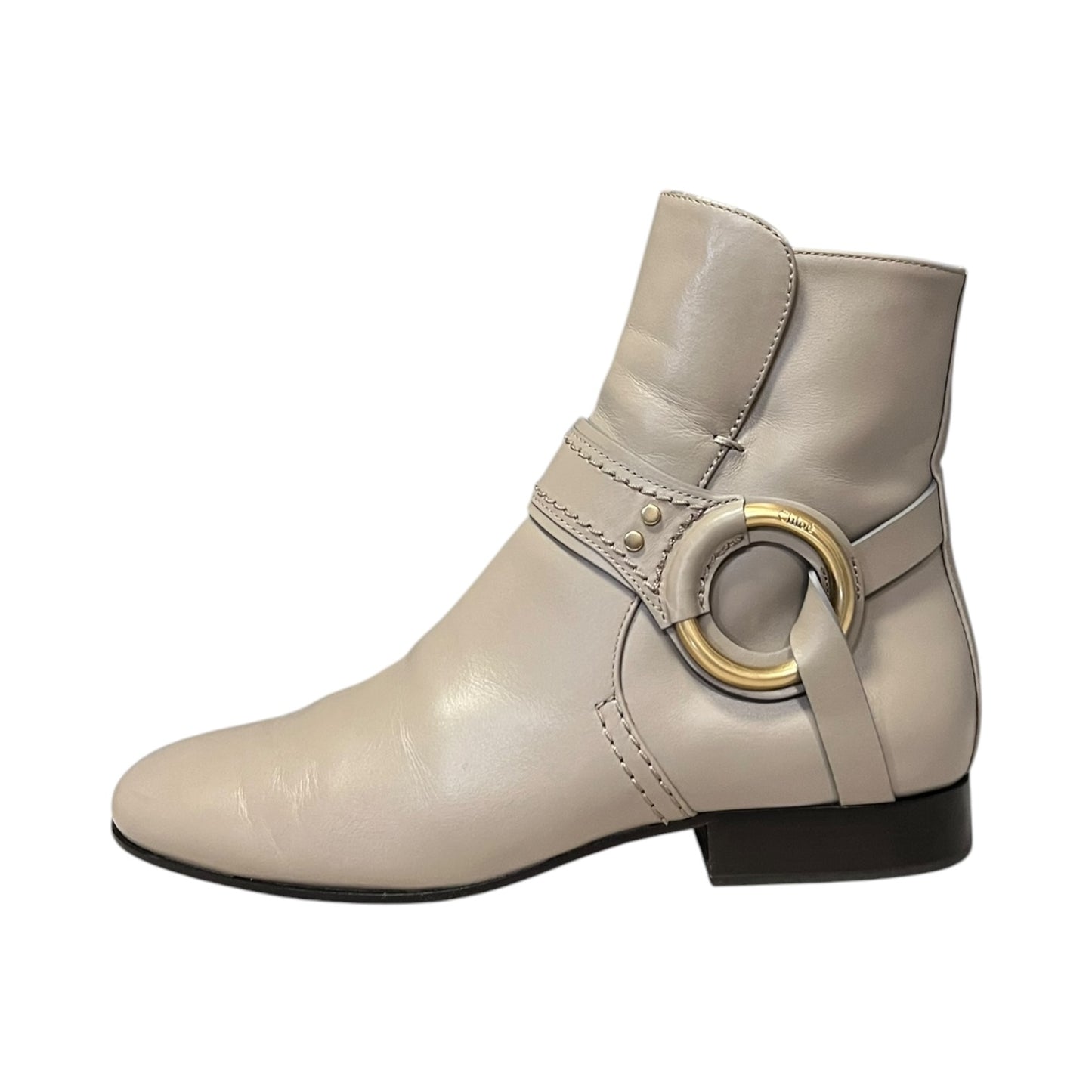 CHLOE Circle Link Booties in taupe | 37