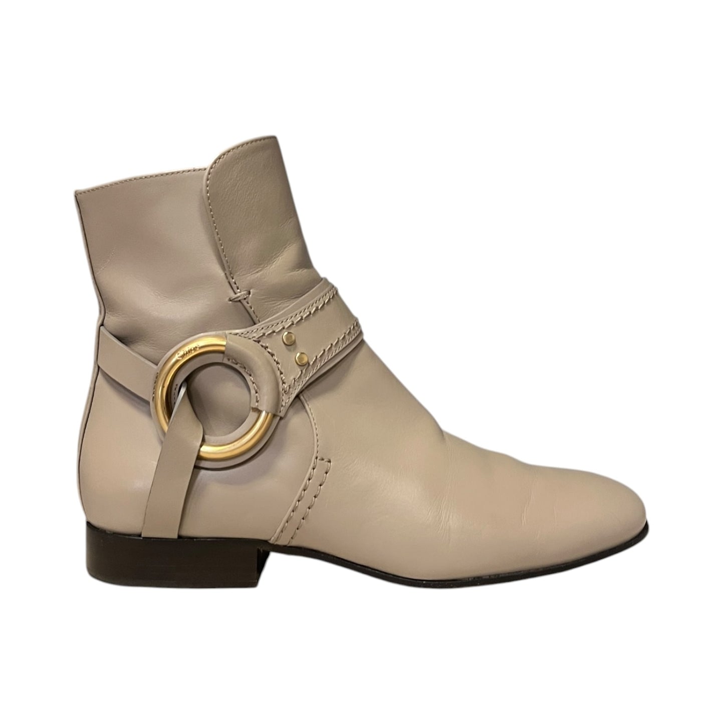 CHLOE Circle Link Booties in taupe | 37