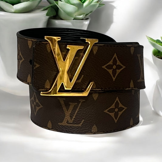 LOUIS VUITTON LV Initiales 30mm Reversible Belt in Monogram Canvas + Black Epi Leather | 85;34