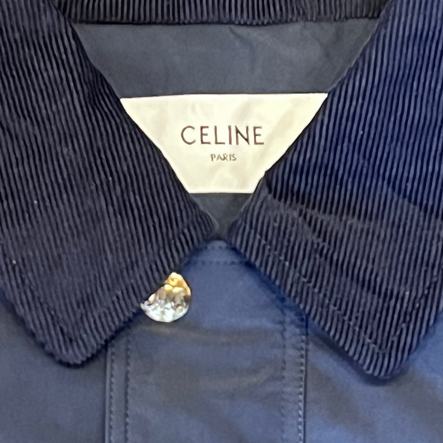 CELINE Triomphe Nylon Hunting Jacket in Navy | Mens 38