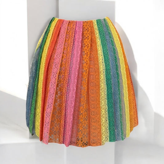 VALENTINO Lace Stripe Skirt | Size S