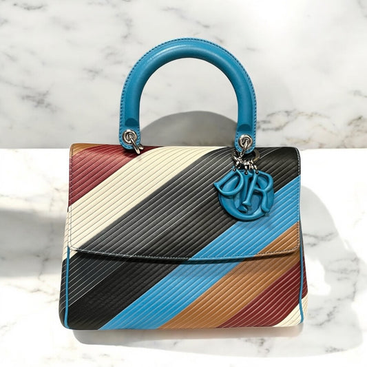 DIOR Be Dior Pleated Top Handle Handbag