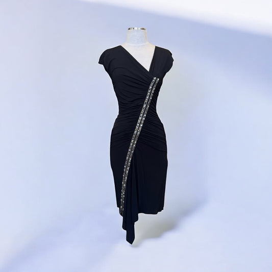 ROBERTO CAVALLI Crystal Embellished Jersey Dress | Size 38