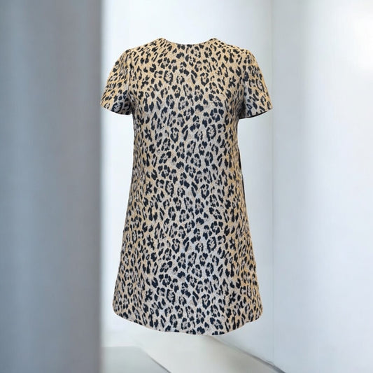 VALENTINO Metallic Animal Print Dress | Size 6