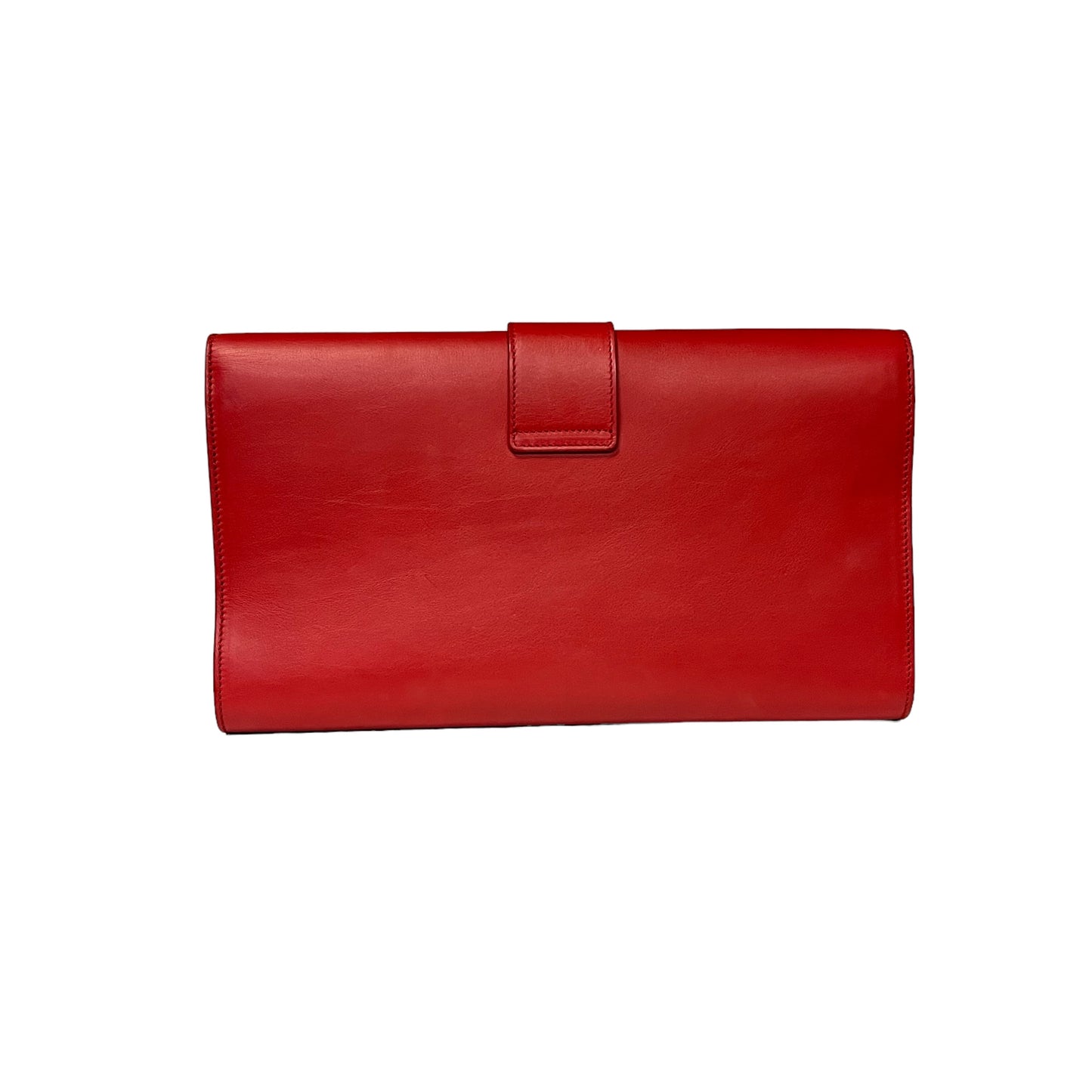 SAINT LAURENT Y Ligne Clutch in Red