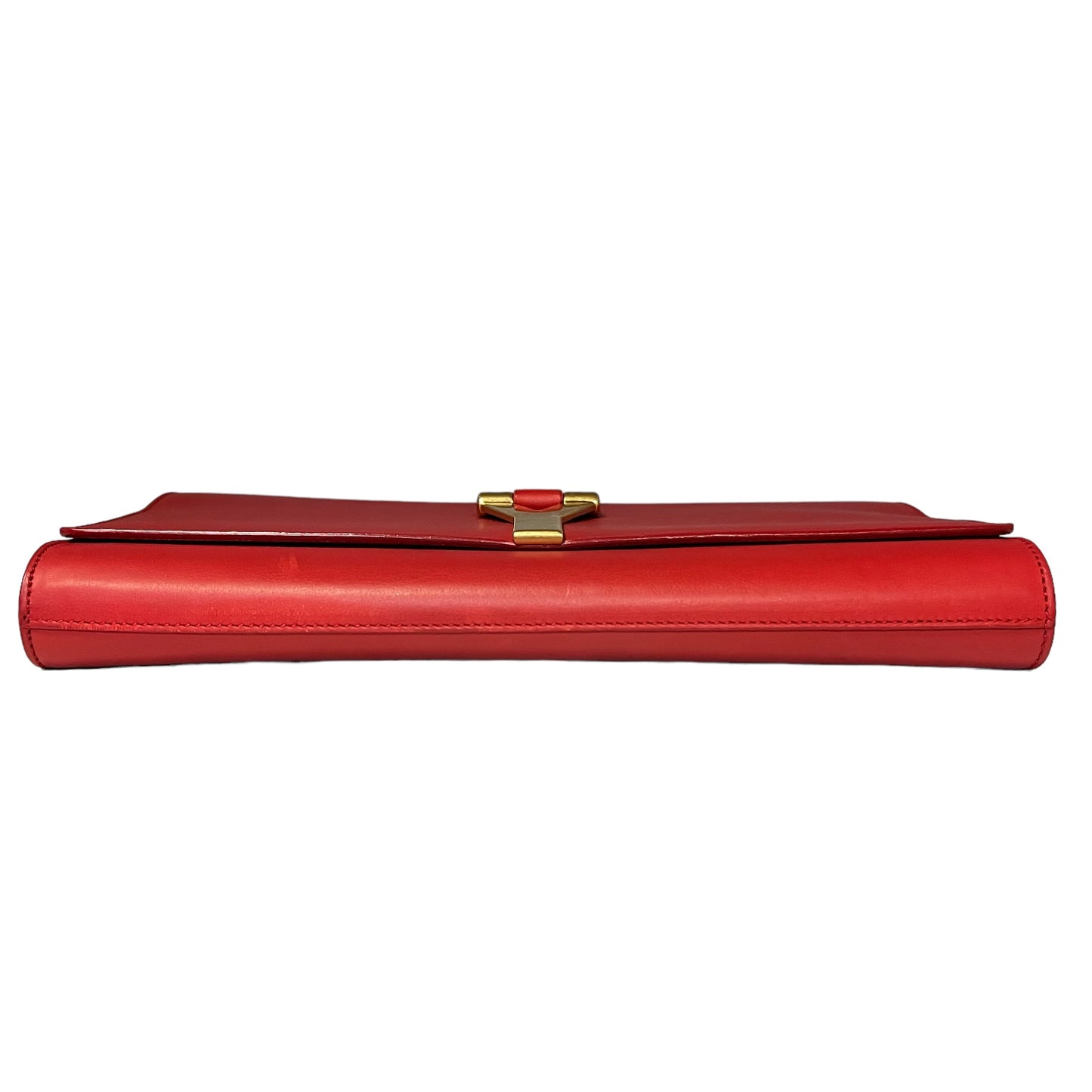 SAINT LAURENT Y Ligne Clutch in Red