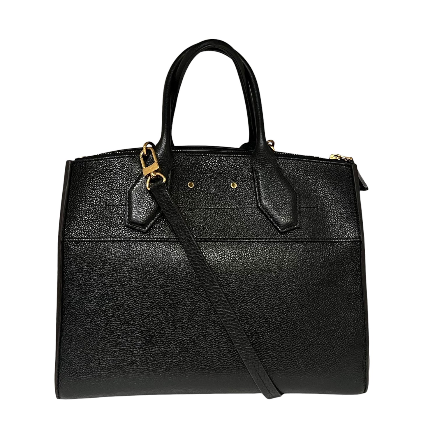 LOUIS VUITTON City Steamer MM in Black Galet Leather