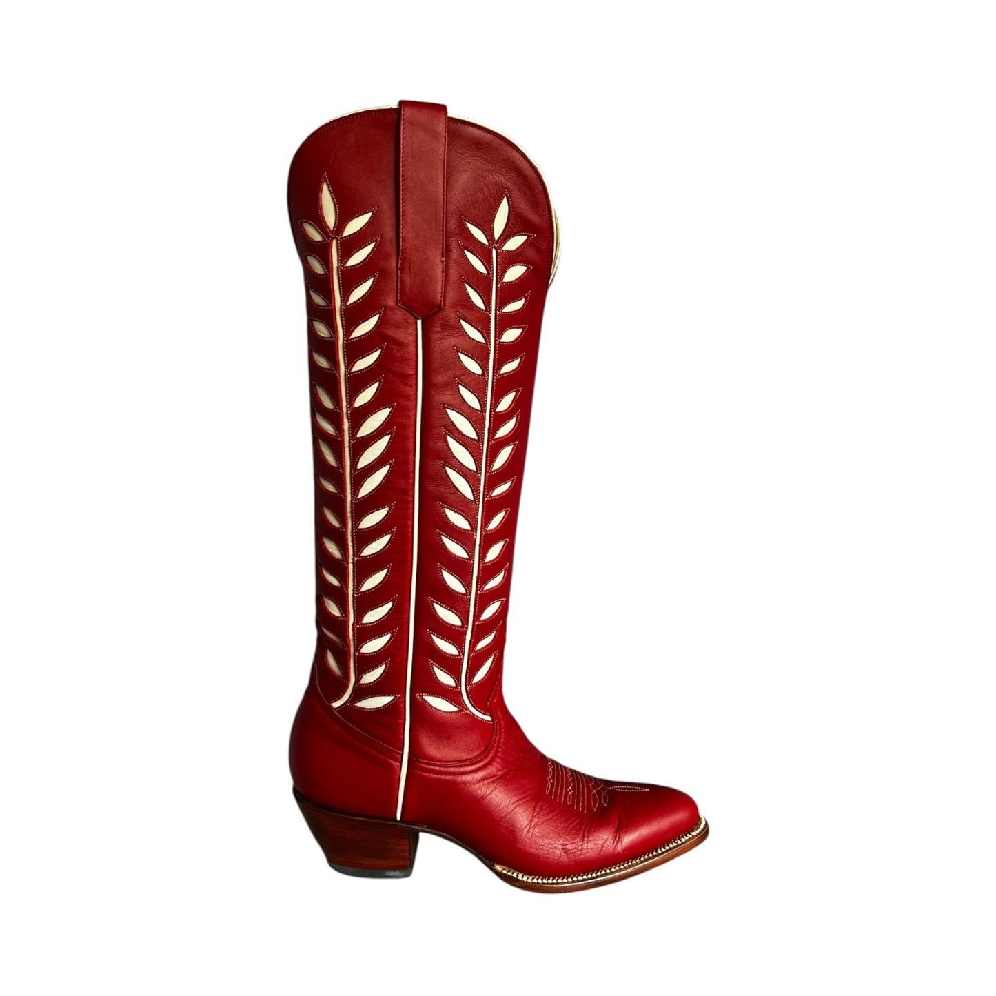 PETITE PALOMA Rory Cowgirl Boots in Red & Ivory | 37.5