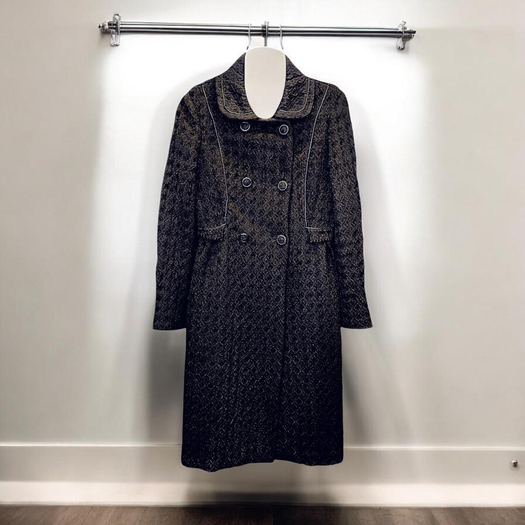 BOTTEGA VENETA Textured Piped Coat | Size 42