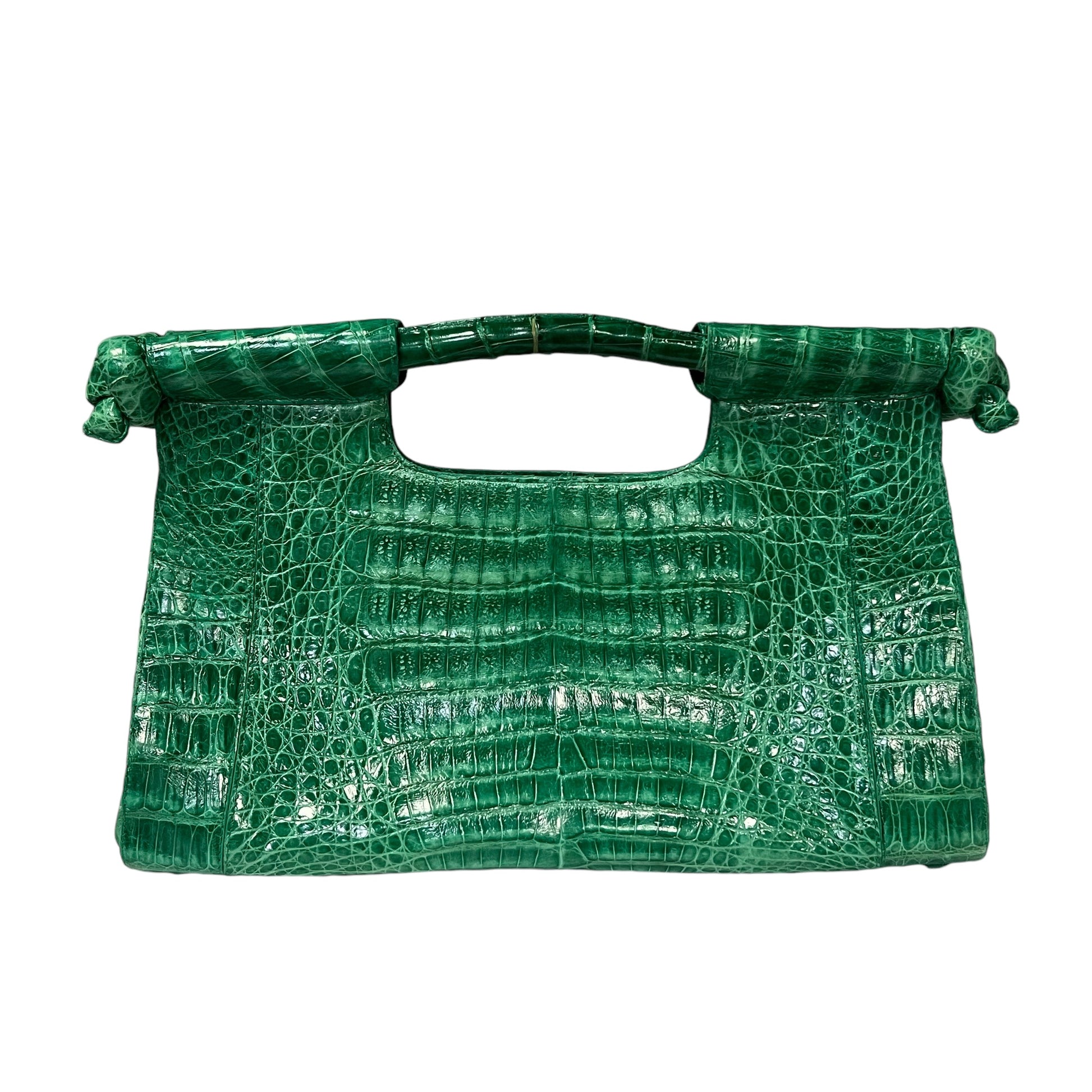 Green Croc Clutch NANCY GONZALEZ Crocodile Clutch In Green – More