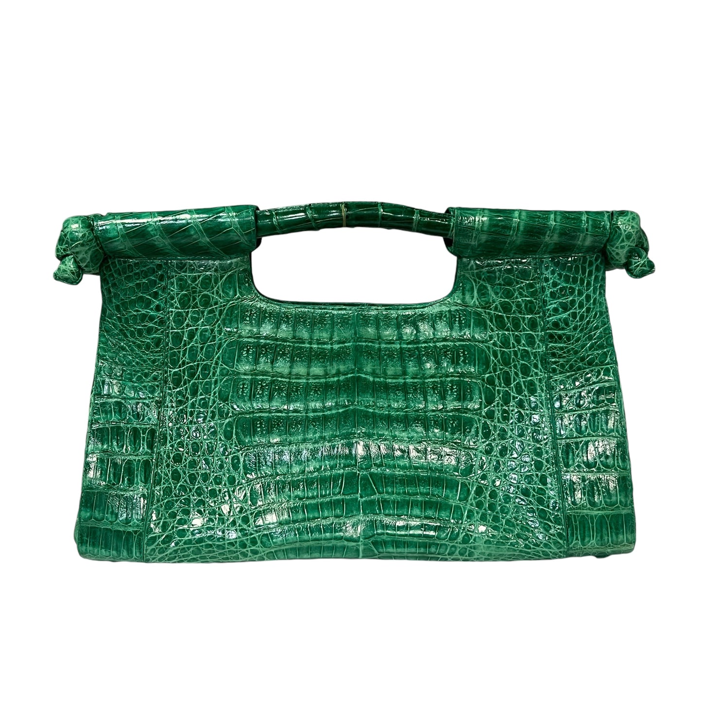 NANCY GONZALEZ Crocodile Clutch in Green