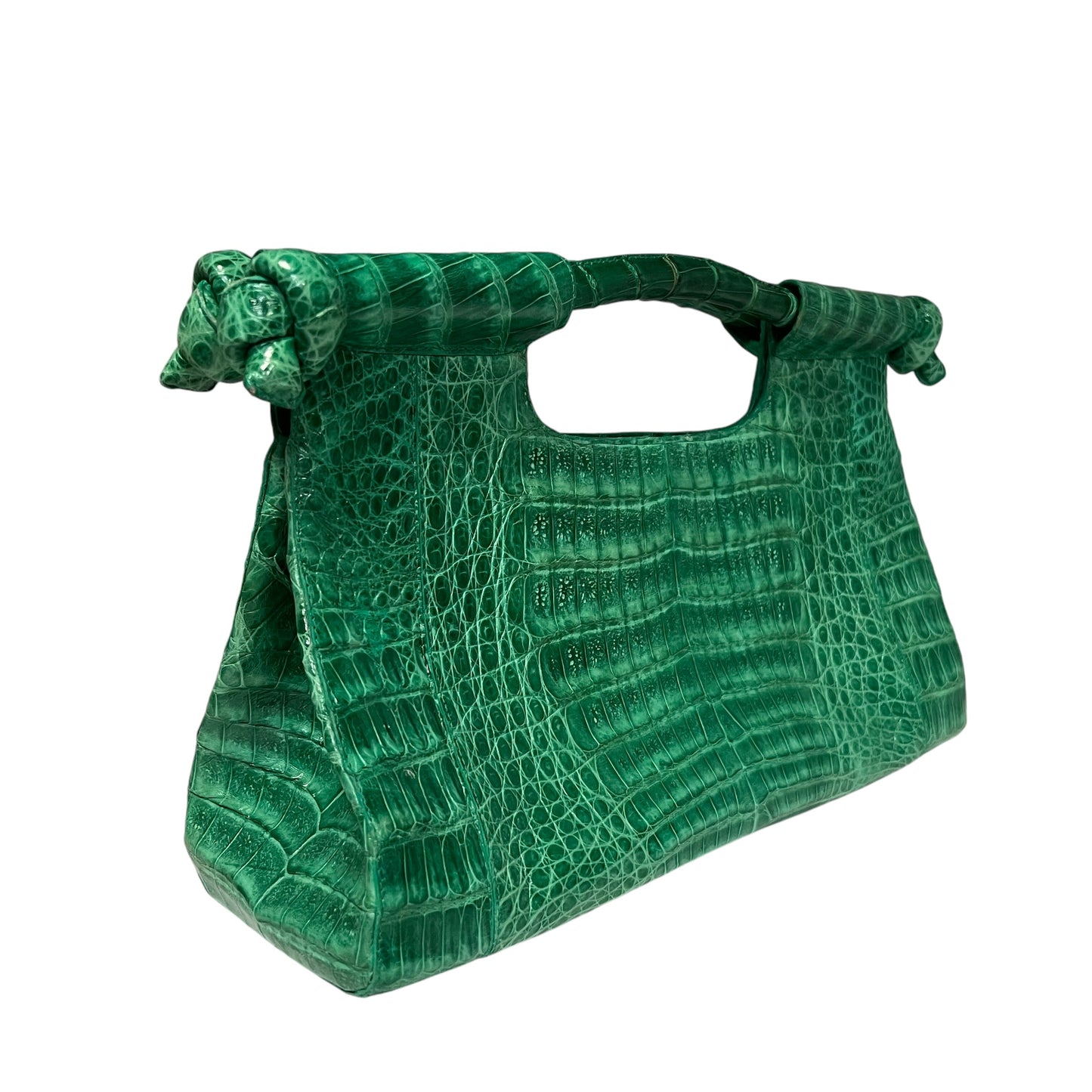 NANCY GONZALEZ Crocodile Clutch in Green