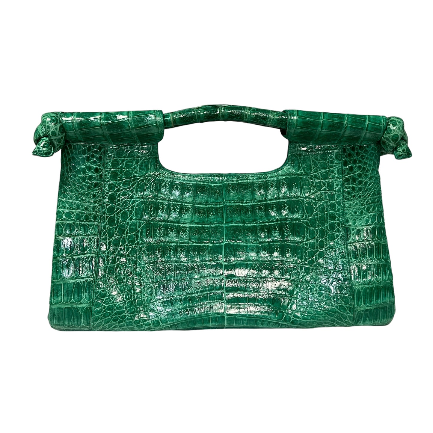 NANCY GONZALEZ Crocodile Clutch in Green