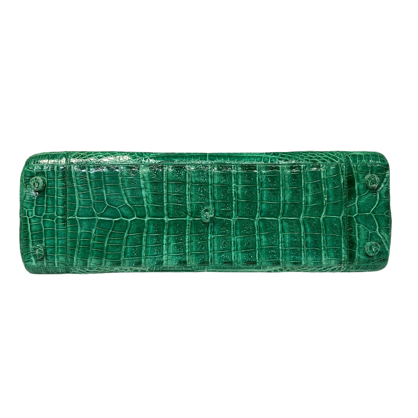 NANCY GONZALEZ Crocodile Clutch in Green