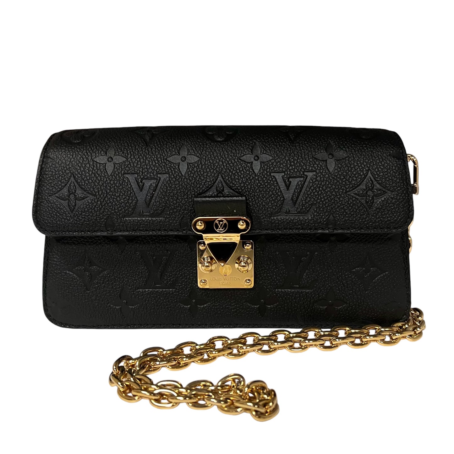 LOUIS VUITTON Empreinte Leather Metis Wallet on Chain in Black