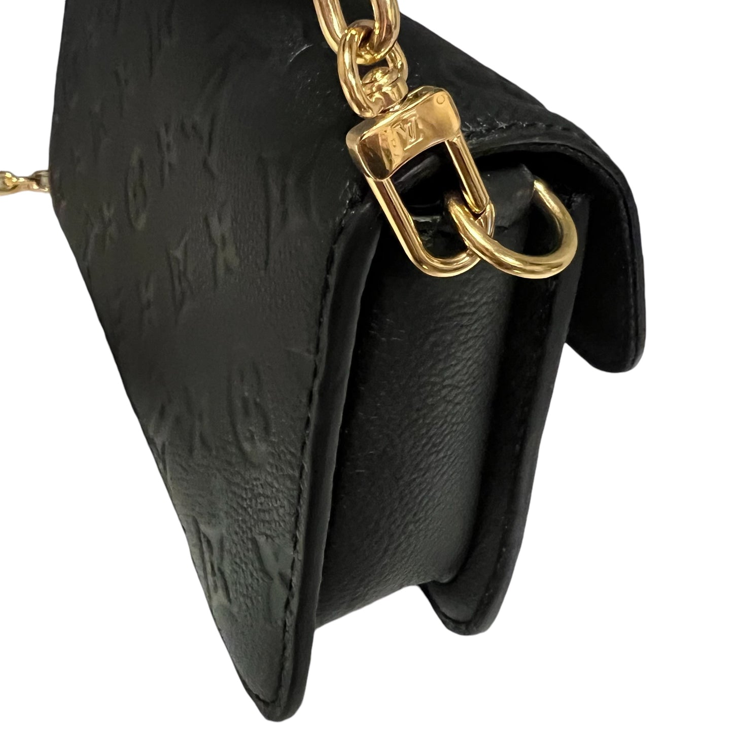 LOUIS VUITTON Empreinte Leather Metis Wallet on Chain in Black