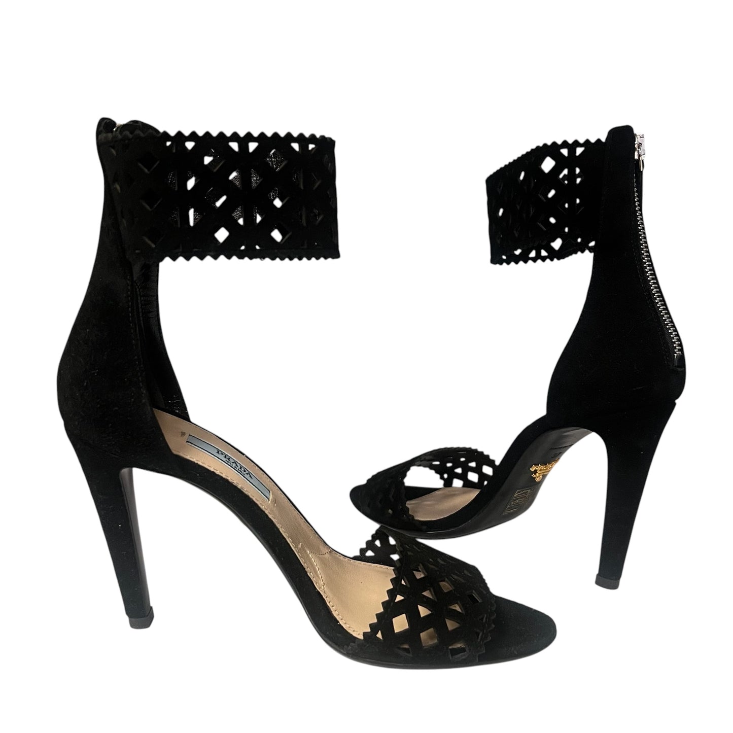 PRADA Lasercut Suede Sandal | 37